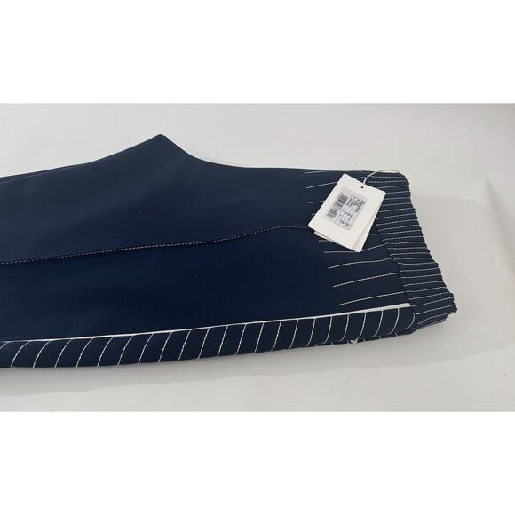 Women's Valentino Navy Blue & White NWT High Waist Drawstring Pants Size 44 - Picture 13 of 16